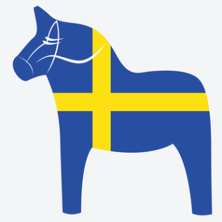Aufkleber Dala Pferd Schweden