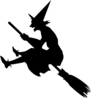 Sticker Witch on the broom
