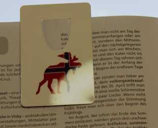Aluminum Bookmark Moose Norway 50 x 75 mm
