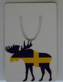 Aluminum Bookmark Sverige Moose 50 x 75 mm