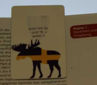 Aluminum Bookmark Sverige Moose 50 x 75 mm