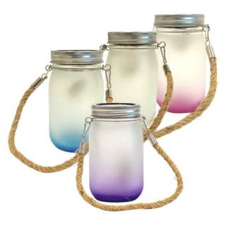 Solar Glass Mason Jar - with solar lid and LED light