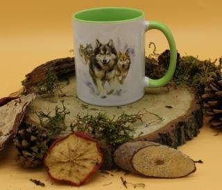 Photo mug sled dogs