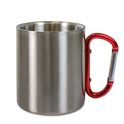 Stainless steel cup with carabiner