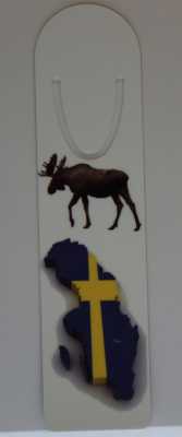 Alu-Lesezeichen Schweden Elch