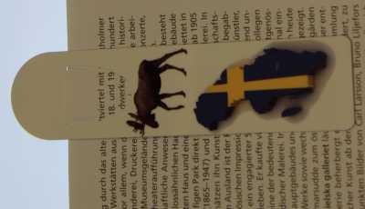 Aluminum Bookmark Severige Moose 32 x 128 mm