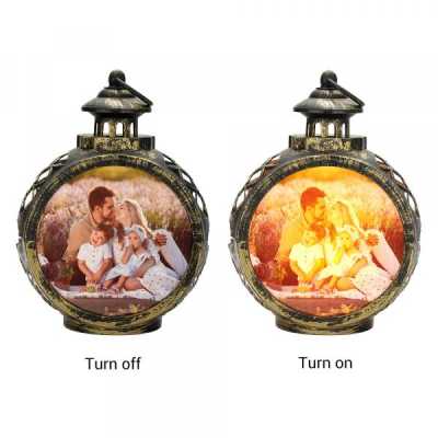 Lantern color vintage look large with LED can be printed on both sides