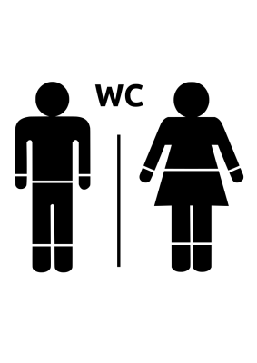 Aufkleber WC Schild