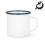 Emailletasse mit farbigem Tassenrand